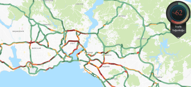 Trafik durumu haritası (CANLI) 17 Haziran İstanbul'da trafik yoğunluğu yüzde kaç?