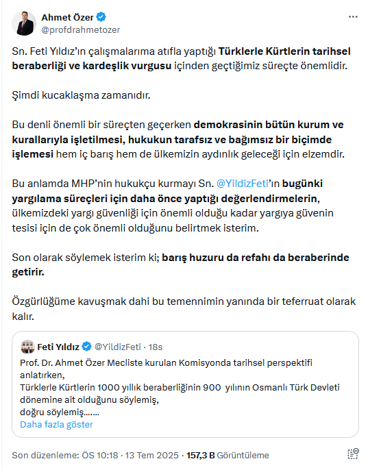 MHP'li Yıldız, tutuklu bulunan Ahmet Özer'i kaynak gösterdi: Doğru söylemiş