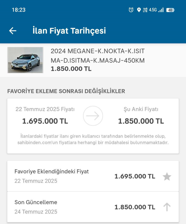 ÖTV zammı sonrası ilandaki araçların fiyatları tek tek değişiyor