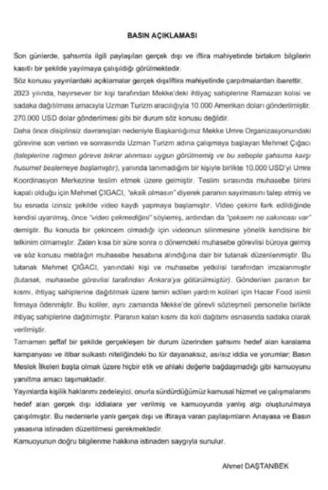 Ahmet Daştanbek 270 bin dolarlık rüşvet iddiasıyla ilgili sessizliğini bozdu: Bağış parası