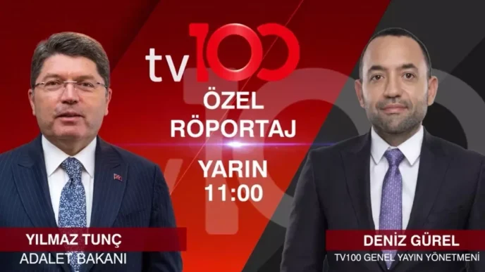 Adalet Bakani Yilmaz Tunc yarin tv100de Ozel Roportaja konuk oluyor
