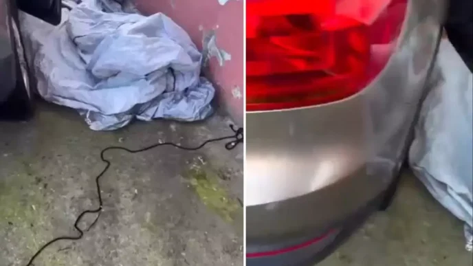 Aracinin uzerini 2 ay sonra acan vatandas karsilastigi manzara karsisinda