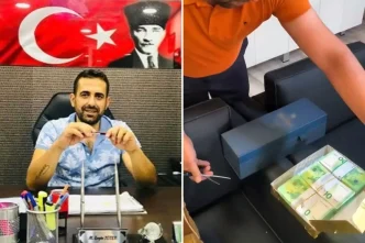 Baklava kutusunda 110 bin euro rusvet iddiasiyla gozaltina alinan baskan