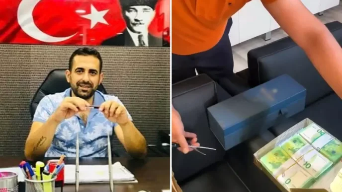 Baklava kutusunda 110 bin euro rusvet iddiasiyla gozaltina alinan baskan