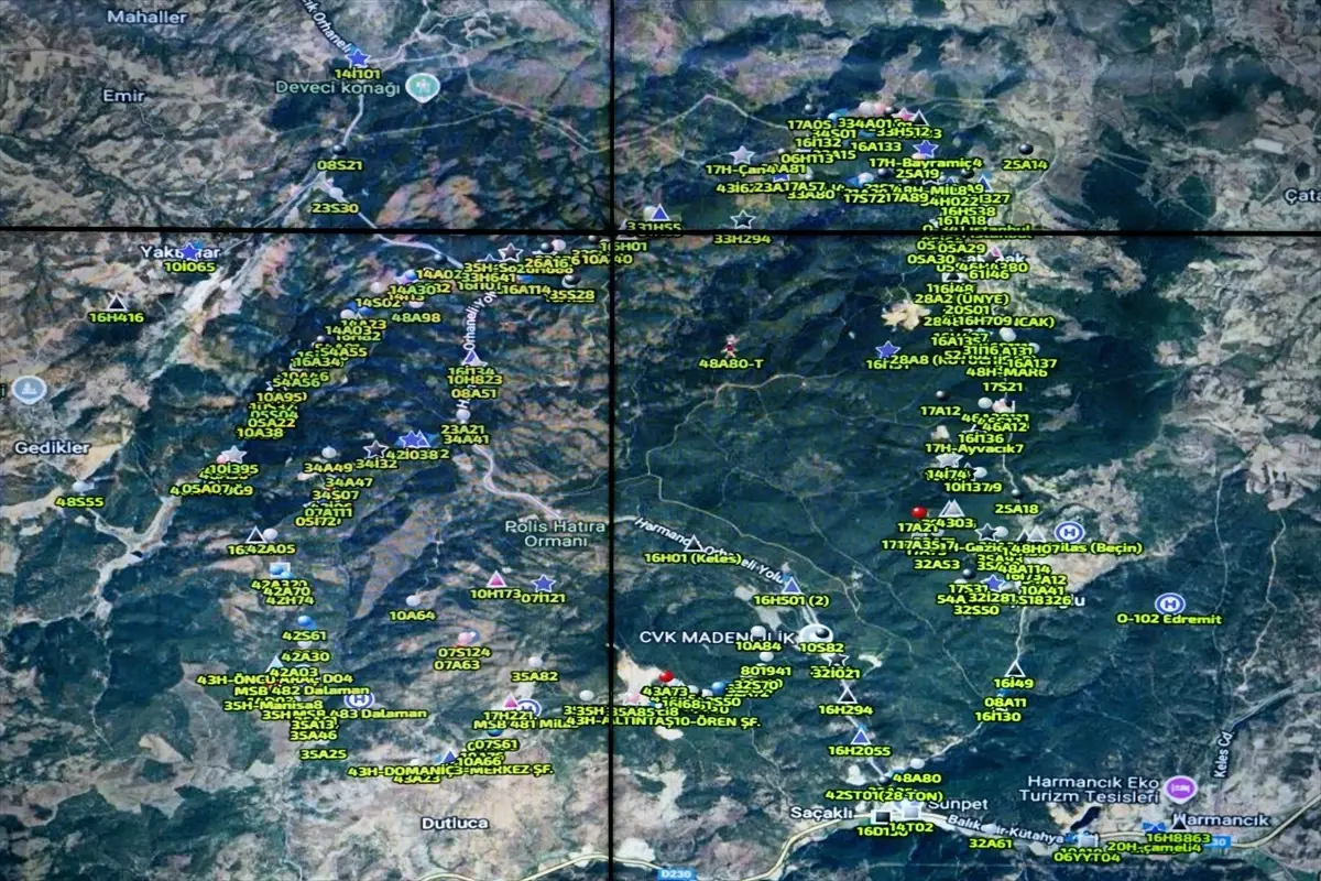 Bursa Harmanciktaki Orman Yanginina Mudahale Devam Ediyor