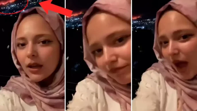 Bursadaki yangini ceken genc kadin sarki soyledi Yaniyor yanaklarim