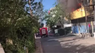 Dudulluda 4 katli is yeri alev alev yandi