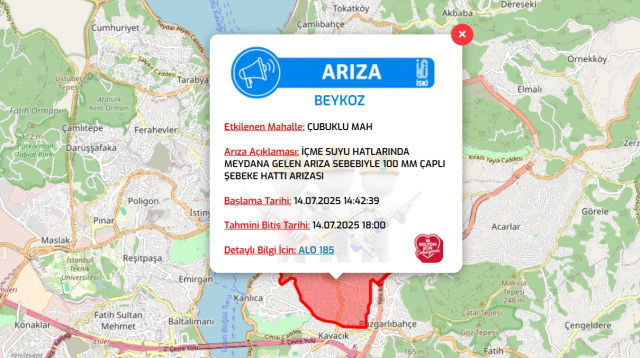 İstanbul BEYKOZ su kesintisi! 14-15 Temmuz İSKİ Beykoz su kesintisi ne zaman bitecek, sular ne zaman gelecek?