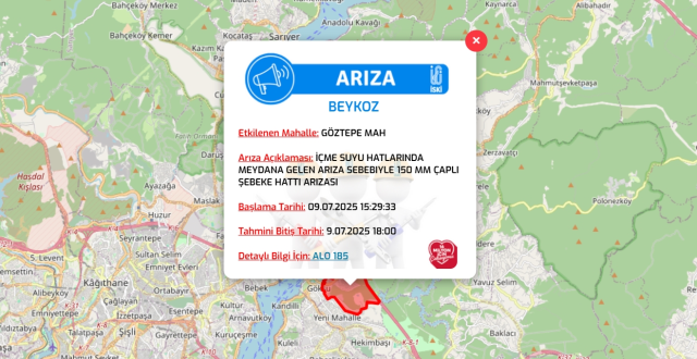 İstanbul BEYKOZ su kesintisi! 9-10 Temmuz İSKİ Beykoz su kesintisi ne zaman bitecek, sular ne zaman gelecek?