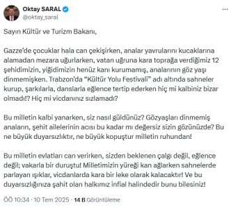 Oktay Saraldan Bakan Ersoya sert elestiri Hic mi vicdaniniz sizlamadi