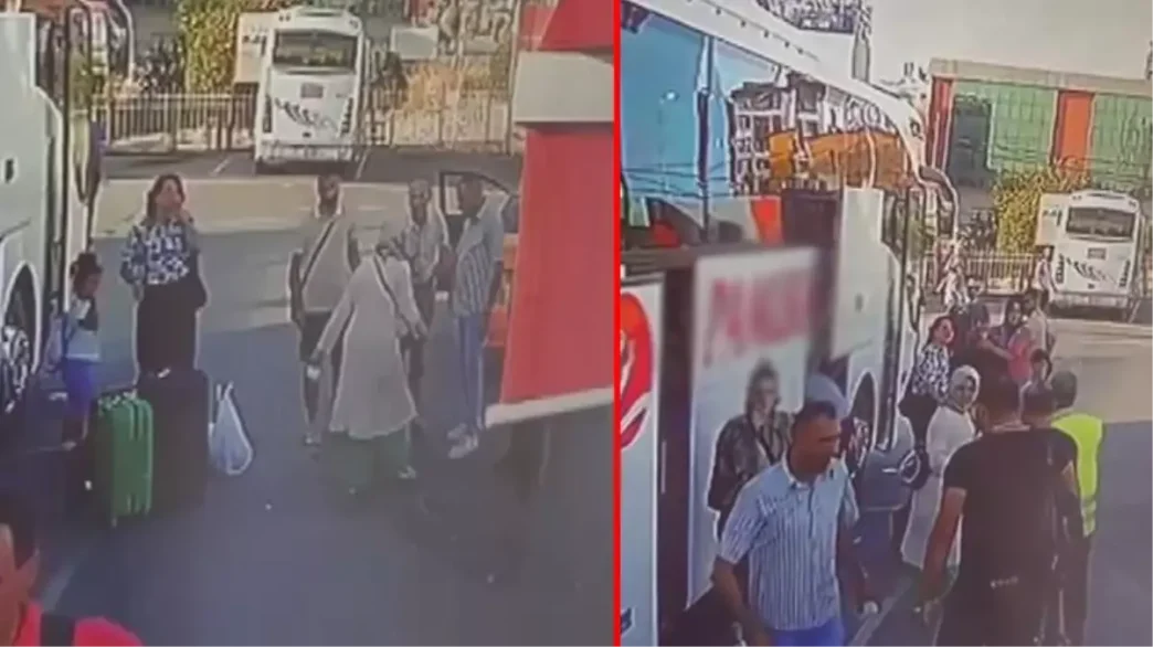 Taksi bulamayan kadin terminali birbirine katti Soforun uzerine sicak cay
