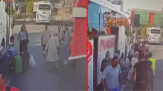 Taksi bulamayan kadin terminali birbirine katti Soforun uzerine sicak cay