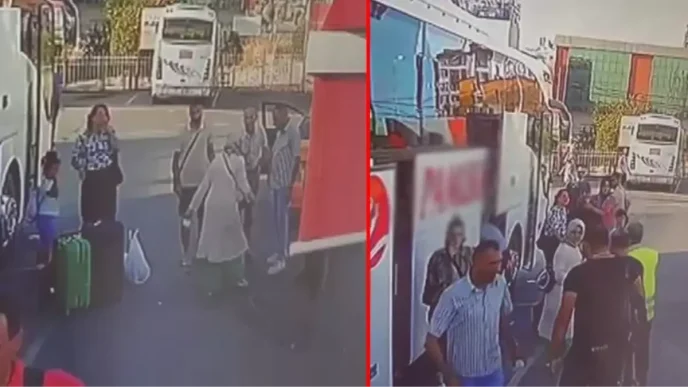 Taksi bulamayan kadin terminali birbirine katti Soforun uzerine sicak cay