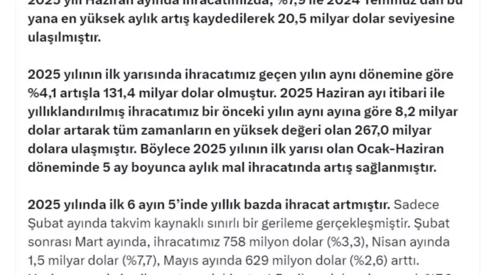 Turkiye Ihracati Rekor Kiriyor Bakan Bolat Aciklamalarda Bulundu