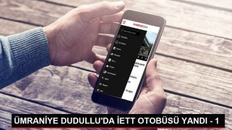 UMRANIYE DUDULLUDA IETT OTOBUSU YANDI 1