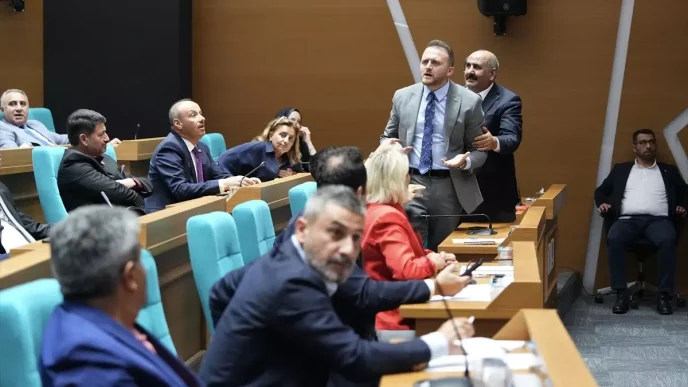 Uskudar Belediye Meclisinde baklava tartismasi nedeniyle oturuma ara verildi