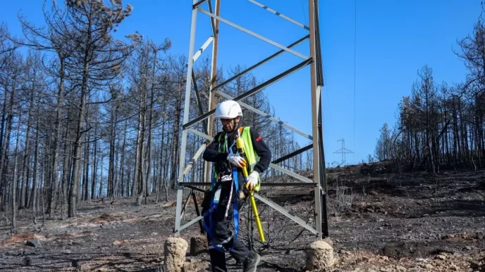 Yangin Bolgesindeki Enerji Hatlarinin Onarimina Baslandi