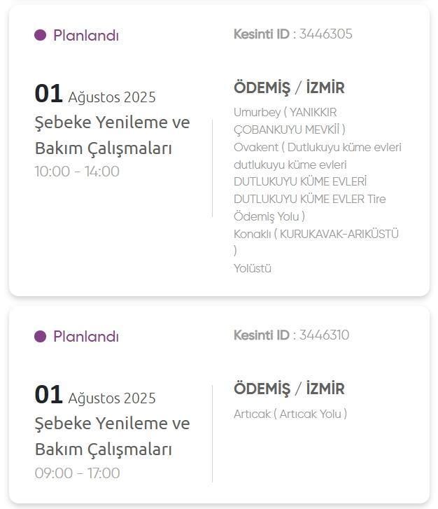İzmir GEDİZ elektrik kesintisi! 1 Ağustos İzmir'de elektrik kesintisi ne zaman bitecek, elektrikler ne zaman gelecek?