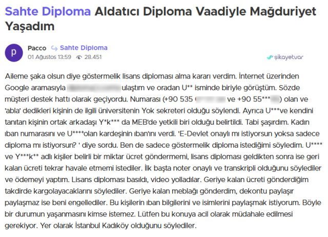 'Sahte diplomaları' gelmeyince şikayet yağdırdılar: Çoluk çocuğumun rızkından ayırdım