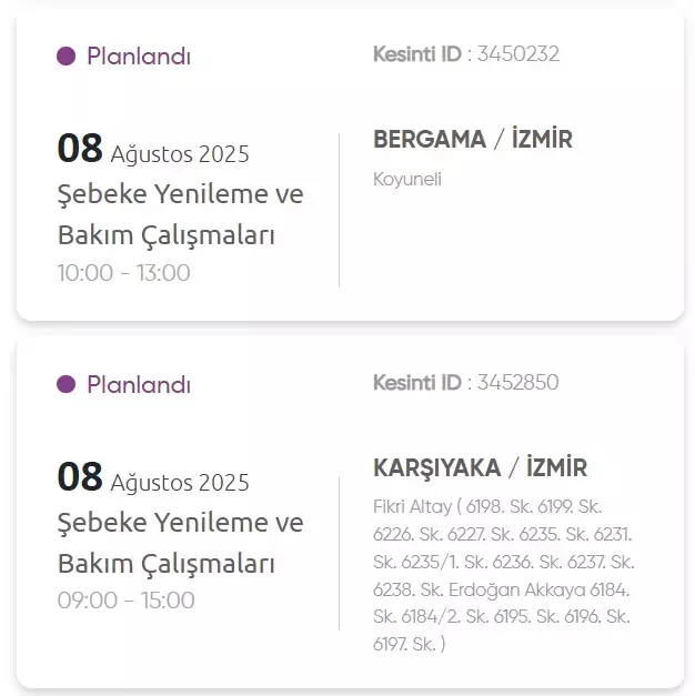 İzmir GEDİZ elektrik kesintisi! 8 Ağustos İzmir'de elektrik kesintisi ne zaman bitecek, elektrikler ne zaman gelecek?