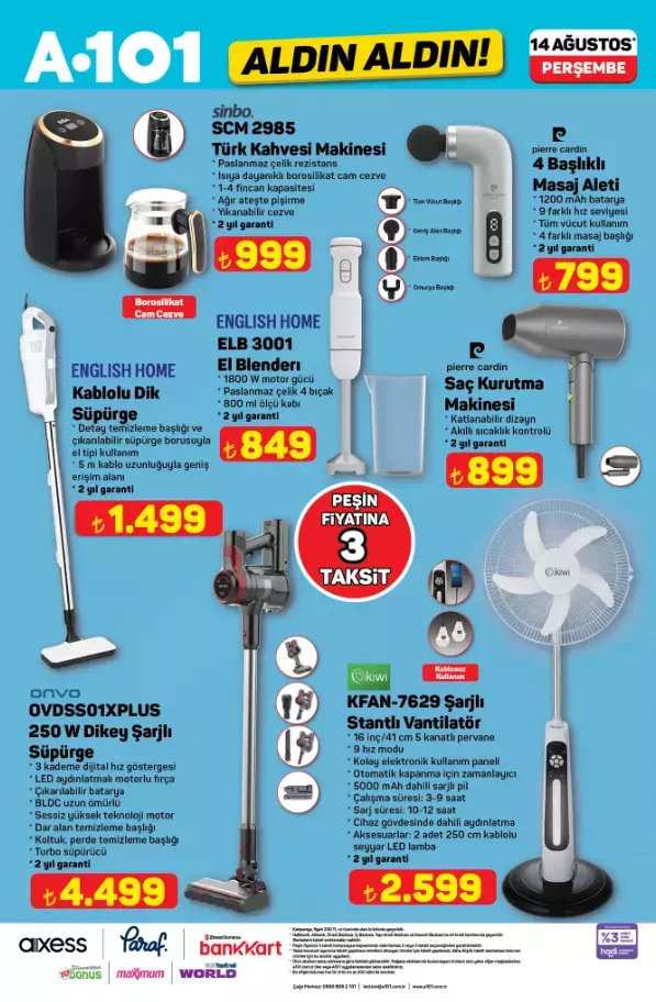 A101 14 Ağustos 2025 aktüel kataloğu! A101 Aktüel ürünler neler? A101 ALDIN ALDIN!