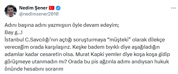 Mücahit Birinci ile Nedim Şener arasında küfürlü tartışma