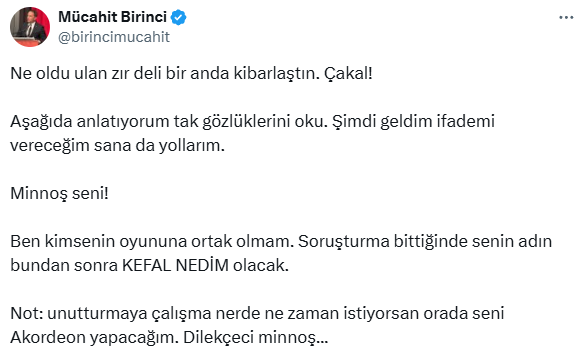 Mücahit Birinci ile Nedim Şener arasında küfürlü tartışma