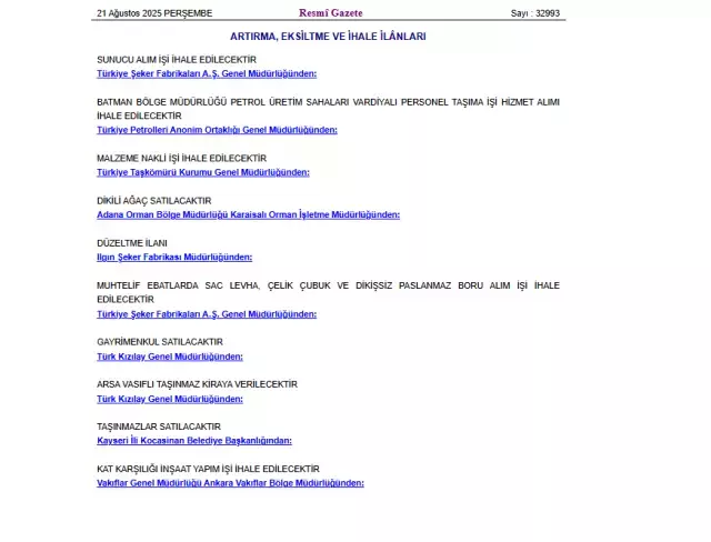 RESMİ GAZETE KARARLARI || 21 Ağustos Resmi Gazete kararları neler? Resmi Gazete kararları PDF!