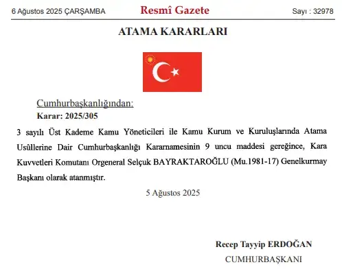 6 Ağustos 2025 Resmi Gazete Kararları! Bugünün kararları neler?