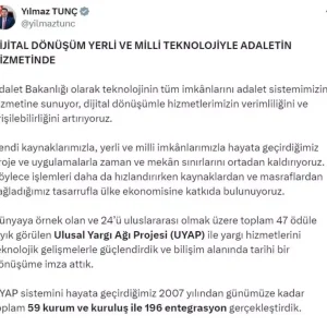 Adalet Bakani Tunctan Dijital Donusum ve e Tebligat Sistemi Aciklamalari
