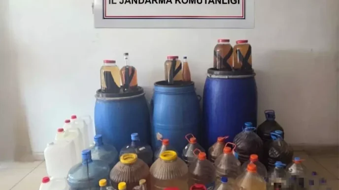 Alanyada Jandarma Operasyonu Cok Sayida Sahte Icki Ele Gecirildi