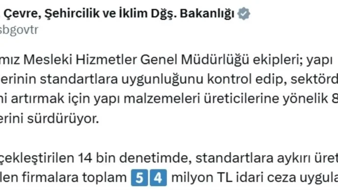Bakanlik Standart Disi Uretim Yapan Firmalara 54 Milyon TL Ceza