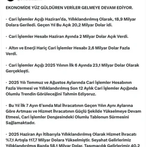 Cari Islemler Hesabinda Olumlu Trend Beklentisi
