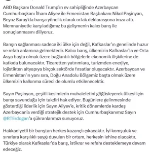 Cevdet Yilmazdan Azerbaycan ve Ermenistana Baris Mesaji