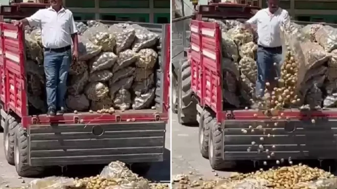Ciftci bir traktor patatesi koy meydanina doktu bakanlik sorusturma baslatti
