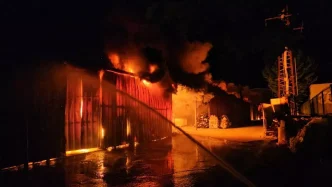 Corumdaki Tekstil Fabrikasinda Yangin Cikti