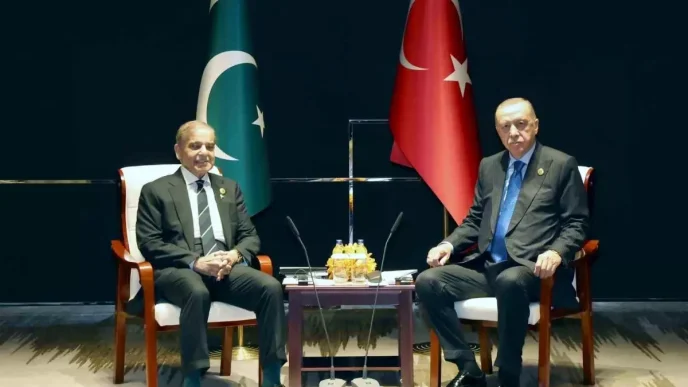 Cumhurbaskani Erdogan Pakistan Basbakani Serif ile gorustu