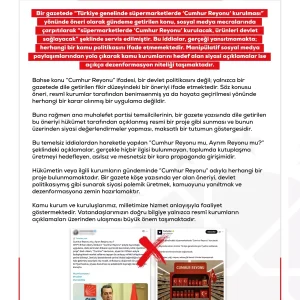 DMM Cumhur Reyonu Iddialarini Yalanladi
