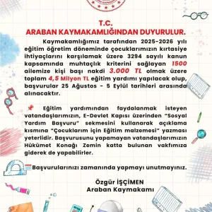 Gaziantepte Ihtiyac Sahibi Ailelere Kirtasiye Yardimi