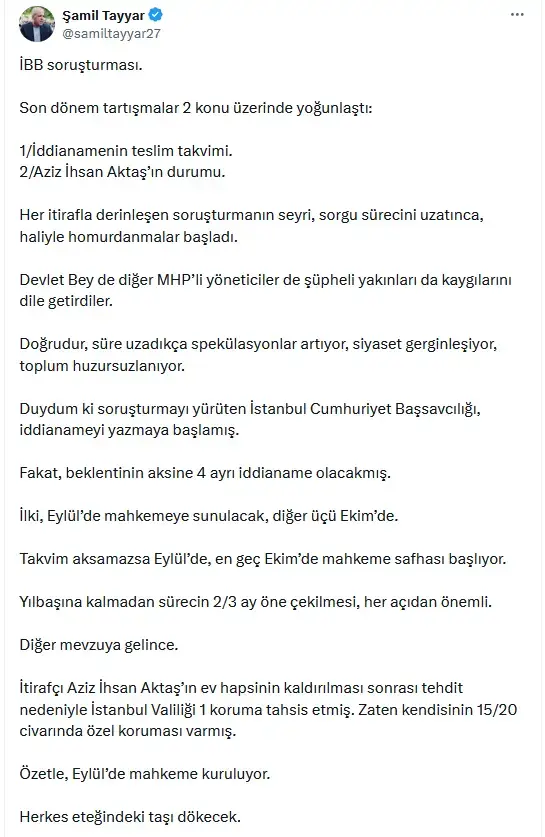 İBB soruşturmasıyla ilgili bomba iddia: 4 ayrı iddianame yazılıyor
