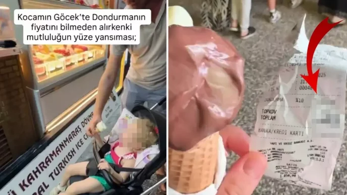 Iki top dondurmaya resmen servet odedi