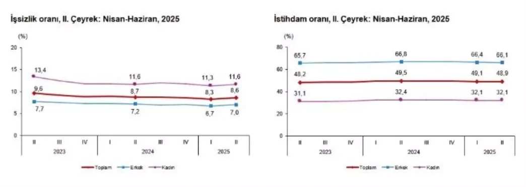 Issizlik Orani 2025 Yili 2 Ceyreginde 86ya Yukseldi