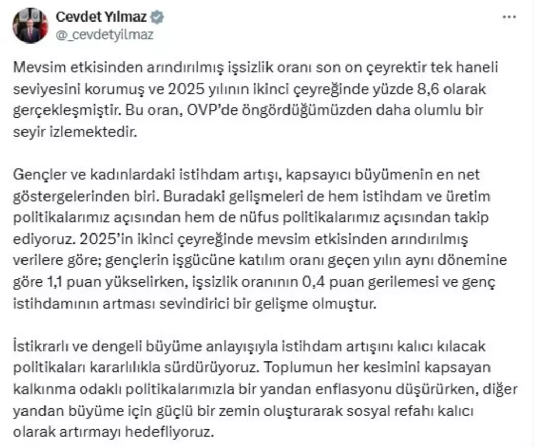 Issizlik Orani Tek Haneli Seviyede Kalmaya Devam Ediyor