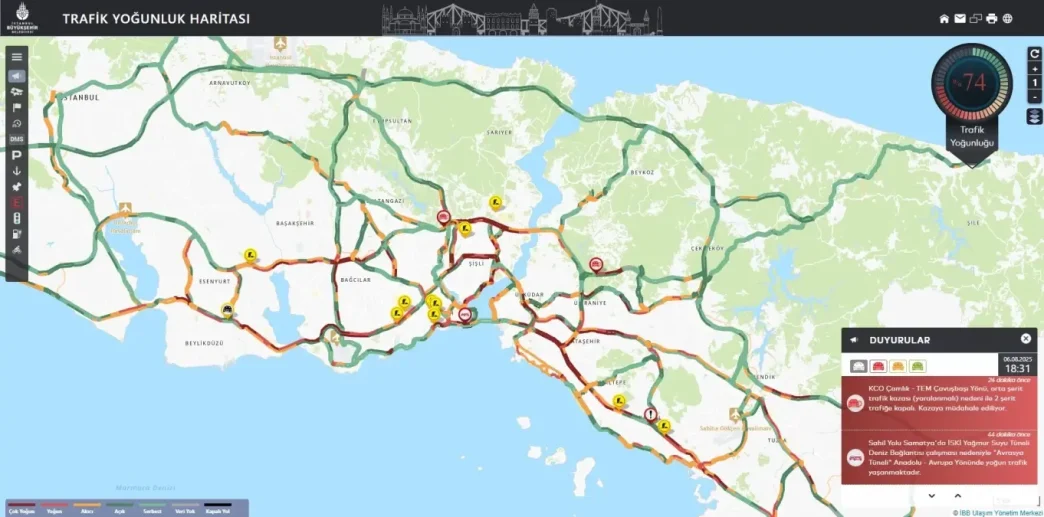 Istanbulda Aksam Trafik Yogunlugu Yuzde 74e Ulasti