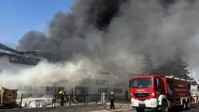 Kayseride Hirdavat Dukkaninda Cikan Yangin Fabrikaya Sicradi