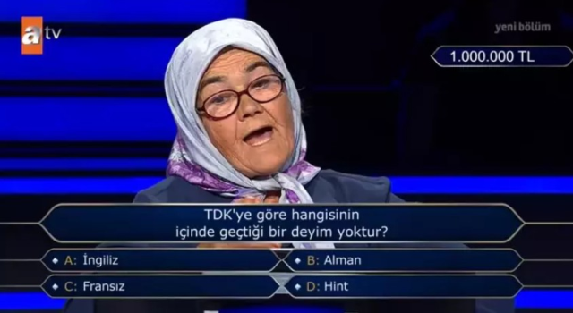 Kim Milyoner Olmak İster'de 1 milyon TL'lik sorunun cevabı nedir?