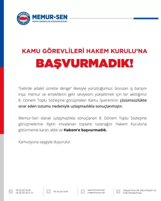 Memur Sen Toplu Sozlesme Gorusmelerinde Uzlasmazlik