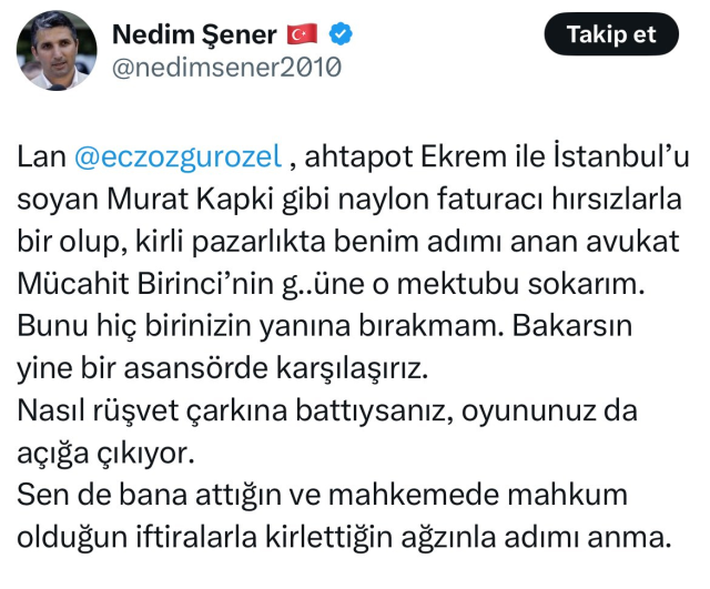 Mücahit Birinci ile Nedim Şener arasında küfürlü tartışma