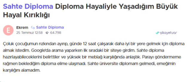 'Sahte diplomaları' gelmeyince şikayet yağdırdılar: Çoluk çocuğumun rızkından ayırdım