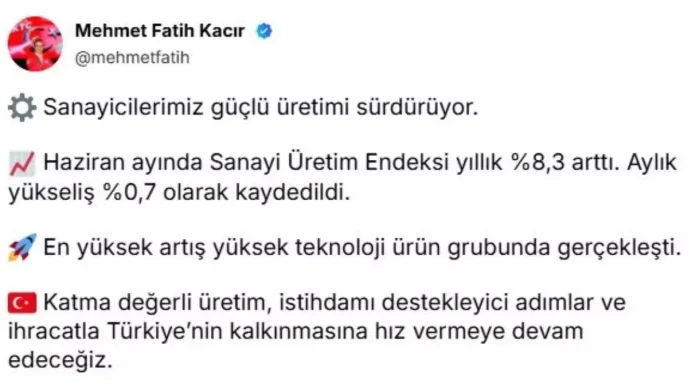 Sanayi Uretimi Yuksek Teknolojide Artis Gosterdi